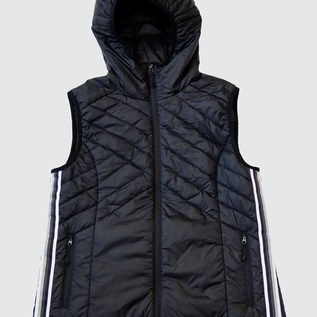 Powerstripe Eco-Friendly Down Hooded Vest by Goal Five