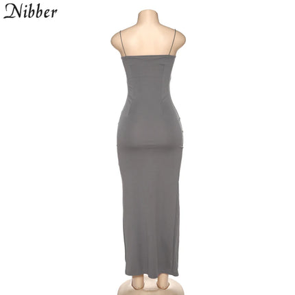 Nibber red black New year christmas party long dresses women spring Basic bodycon lace up stretch Slim midi dresses femme by Gilded Grace