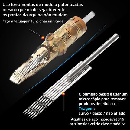 Ambition Premium RM Tattoo Cartridge Needle Round Magnum 20pcs/lot Disposable Sterilized for Tattoo Machine and Permanent Makeup by Gilded Grace