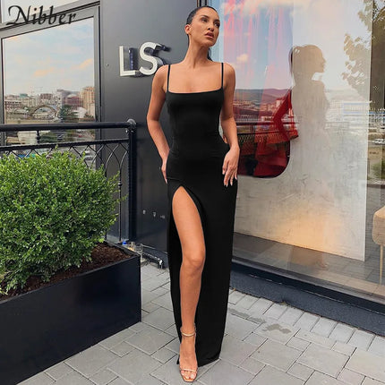 Nibber red black New year christmas party long dresses women spring Basic bodycon lace up stretch Slim midi dresses femme by Gilded Grace