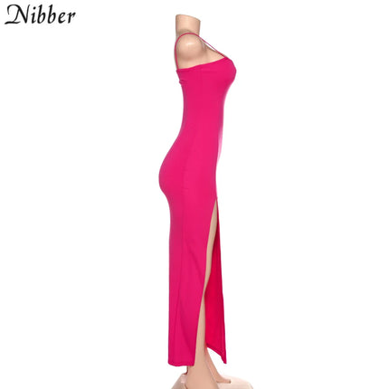 Nibber red black New year christmas party long dresses women spring Basic bodycon lace up stretch Slim midi dresses femme by Gilded Grace