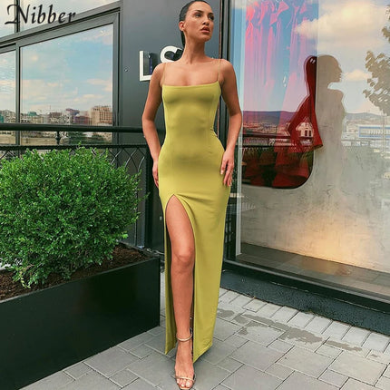 Nibber red black New year christmas party long dresses women spring Basic bodycon lace up stretch Slim midi dresses femme by Gilded Grace