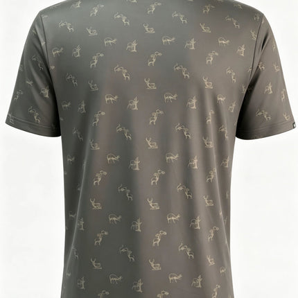 "Get Bucked" Golf Polo - Brown by Bow Crew Apparel - Bow Hunting Lifestyle Apparel