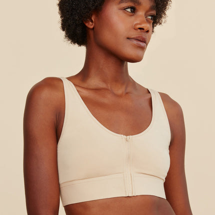 Wilderness Front‑Closure Cotton Bralette - Beige by Meadow