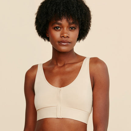 Wilderness Front‑Closure Cotton Bralette - Beige by Meadow