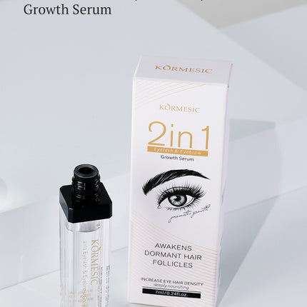 2 In 1 Fast Eyelash Eyebrows Growth Serum 7 Days Natural Eyelash Enhancer Longer Fuller Thicker Curling Lengthening Lash Makeup by Gilded Grace