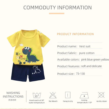 Fashion Kids Clothes Boys Girls Sets Top Shorts 2PCS 100% Cotton Soft Summer Children Baby Cloths T-shirt Shorts Toddler Suit by Gilded Grace