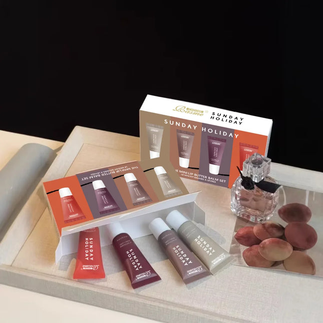 4-piece Lip Gloss Set Complete, Exquisite, Practical, Comfortable, Moisturizing, Natural, Portable Makeup Set by Gilded Grace