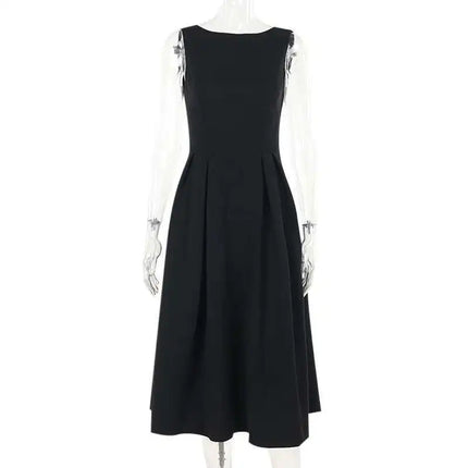 Townlike Pleated Waist Wrap A-line Dress Women Elegant Midi Long 2024 Summer Dress Backless Nightclub Sexy Party Dresses by Gilded Grace