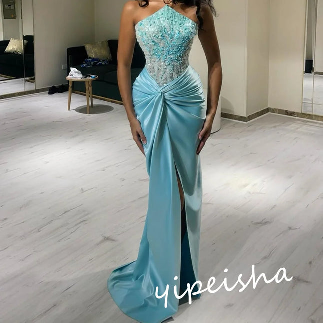 Customized Classic Modern Style Formal Evening Strapless Mermaid Beadings Bespoke Occasion Prom Dresses by Gilded Grace