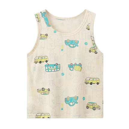 1/3/4 Pcs Children's Four Seasons Thin Solid Color Joker Vest Boy Loose And Comfortable Bottoming Shirt girl Sweet And Lovely T by Gilded Grace