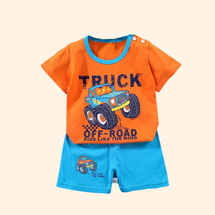 Fashion Kids Clothes Boys Girls Sets Top Shorts 2PCS 100% Cotton Soft Summer Children Baby Cloths T-shirt Shorts Toddler Suit by Gilded Grace