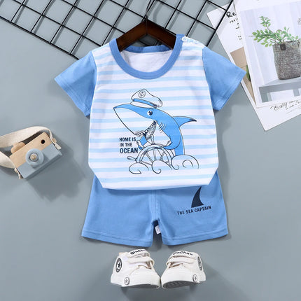 Fashion Kids Clothes Boys Girls Sets Top Shorts 2PCS 100% Cotton Soft Summer Children Baby Cloths T-shirt Shorts Toddler Suit by Gilded Grace