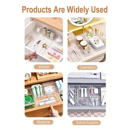 Drawer Desktop Cosmetics Storage Box Combination Plastic Organizer Set Desk Drawer Divider Organizers And Storage Bins Makeup by Gilded Grace