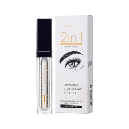 2 In 1 Fast Eyelash Eyebrows Growth Serum 7 Days Natural Eyelash Enhancer Longer Fuller Thicker Curling Lengthening Lash Makeup by Gilded Grace