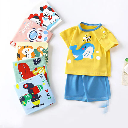 Kids Clothes Children's Sets Boys Girl T-shirt Shorts 2PCS Summer Cotton Short sleeve Baby Children Clothing Toddler Suit by Gilded Grace