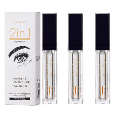 2 In 1 Fast Eyelash Eyebrows Growth Serum 7 Days Natural Eyelash Enhancer Longer Fuller Thicker Curling Lengthening Lash Makeup by Gilded Grace