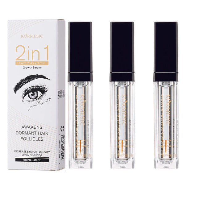 2 In 1 Fast Eyelash Eyebrows Growth Serum 7 Days Natural Eyelash Enhancer Longer Fuller Thicker Curling Lengthening Lash Makeup by Gilded Grace