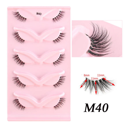 3/5 Pairs Half Lashes Cat Eye Natura Long Full Strip Lashes Makeup Tools Extension Faux Cils Maquiagem False Eyelashes Cílios by Gilded Grace