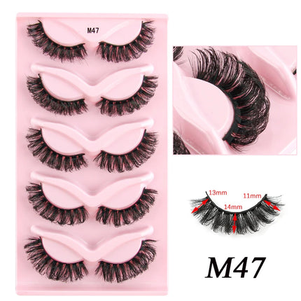 3/5 Pairs Half Lashes Cat Eye Natura Long Full Strip Lashes Makeup Tools Extension Faux Cils Maquiagem False Eyelashes Cílios by Gilded Grace
