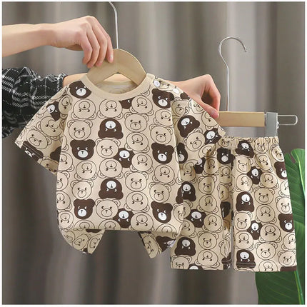 Kids Clothes Children's Sets Boys Girl T-shirt Shorts 2PCS Summer Cotton Short sleeve Baby Children Clothing Toddler Suit by Gilded Grace