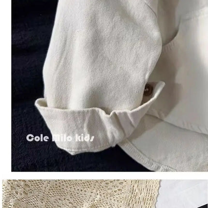 Korean boys' shirt long sleeved spring and autumn 2024 new girls' shirt baby top children's cardigan outdoor wear by Gilded Grace