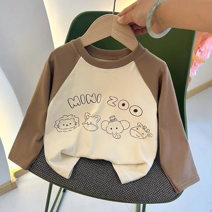 New Autumn Girls and Boys Long Sleeve T-shirt Base Shirt Letter Korean Style Children Clothing by Gilded Grace