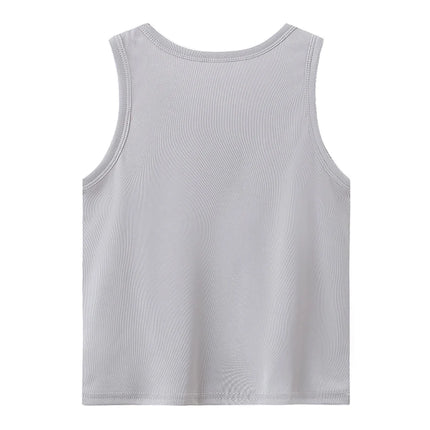 1/3/4 Pcs Children's Four Seasons Thin Solid Color Joker Vest Boy Loose And Comfortable Bottoming Shirt girl Sweet And Lovely T by Gilded Grace