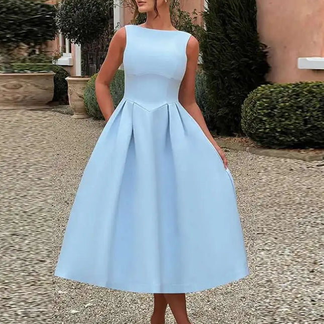 Townlike Pleated Waist Wrap A-line Dress Women Elegant Midi Long 2024 Summer Dress Backless Nightclub Sexy Party Dresses by Gilded Grace