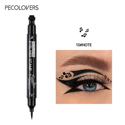 1PC 2-in-1 Waterproof Liquid Eyeliner-Quick Dry, Including Star/Love/Butterfly Patterns, Accurate Eye Makeup, Silky Application by Gilded Grace