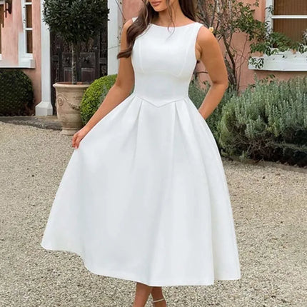 Townlike Pleated Waist Wrap A-line Dress Women Elegant Midi Long 2024 Summer Dress Backless Nightclub Sexy Party Dresses by Gilded Grace