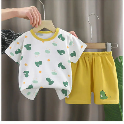 Kids Clothes Children's Sets Boys Girl T-shirt Shorts 2PCS Summer Cotton Short sleeve Baby Children Clothing Toddler Suit by Gilded Grace