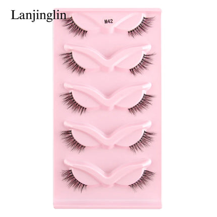 3/5 Pairs Half Lashes Cat Eye Natura Long Full Strip Lashes Makeup Tools Extension Faux Cils Maquiagem False Eyelashes Cílios by Gilded Grace