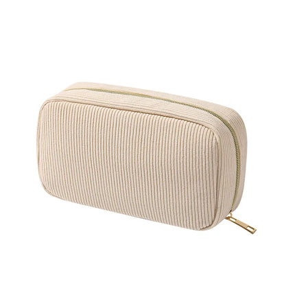 Corduroy Travel Cosmetic Bag Portable Makeup Storage Bag Purses Women Zipper Make Up Organizer Travel Storage Bag And Makeup Bag by Gilded Grace