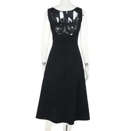 Townlike Pleated Waist Wrap A-line Dress Women Elegant Midi Long 2024 Summer Dress Backless Nightclub Sexy Party Dresses by Gilded Grace