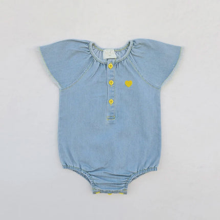 Ali Co SS26 Blue Denim collection Cotton boys girls outfits dress skirt shirt and overalls by Gilded Grace