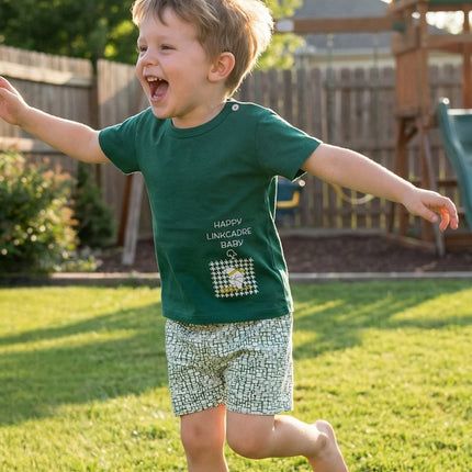 Summer Casual Baby Set Dinosaur Style Stripe T-shirt+Shorts 2Pcs Clothes for Boys Girls Soft Cotton Infant Outfit by Gilded Grace