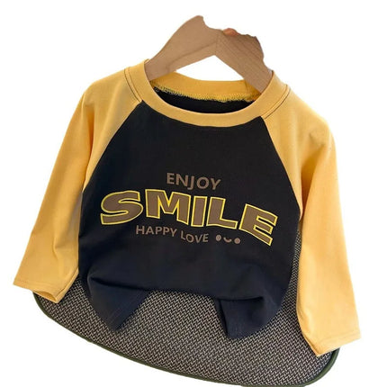New Autumn Girls and Boys Long Sleeve T-shirt Base Shirt Letter Korean Style Children Clothing by Gilded Grace