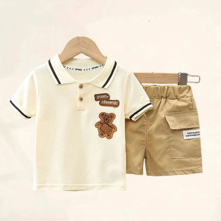 Baby Boy Clothes Set T-shirt+Shorts Kids Boy Summer Clothing Set Cute Cartoon Baby Boy Outfit Set Infant Toddler Tee Shirt Pants by Gilded Grace