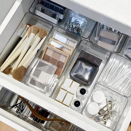 Drawer Desktop Cosmetics Storage Box Combination Plastic Organizer Set Desk Drawer Divider Organizers And Storage Bins Makeup by Gilded Grace