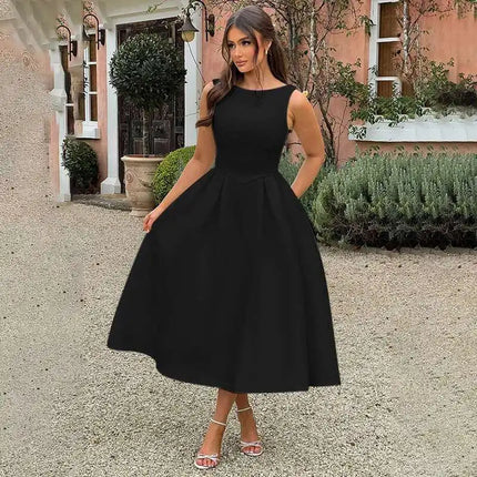 Townlike Pleated Waist Wrap A-line Dress Women Elegant Midi Long 2024 Summer Dress Backless Nightclub Sexy Party Dresses by Gilded Grace