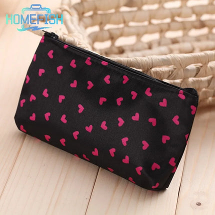 HOMEFISH Heart Pattern Zipper Makeup Bag Fashion Design Multi-Functional Bag Using As Cosmetic Pouch Or Travel Purse For Women by Gilded Grace
