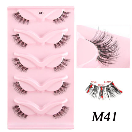 3/5 Pairs Half Lashes Cat Eye Natura Long Full Strip Lashes Makeup Tools Extension Faux Cils Maquiagem False Eyelashes Cílios by Gilded Grace