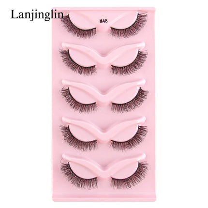3/5 Pairs Half Lashes Cat Eye Natura Long Full Strip Lashes Makeup Tools Extension Faux Cils Maquiagem False Eyelashes Cílios by Gilded Grace