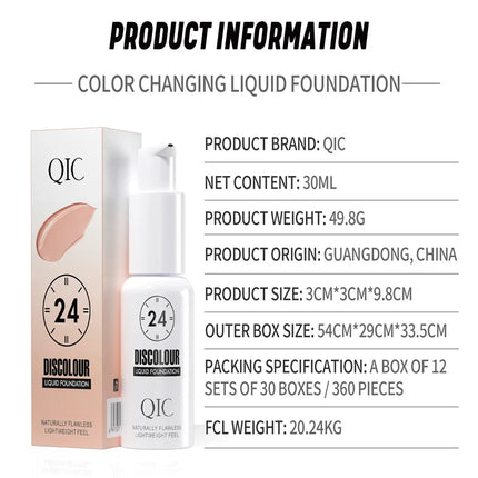 Foundation Magic Color Changing Foundation Liquid Soft Matte Long Lasting Hydrating Makeup Base by Gilded Grace