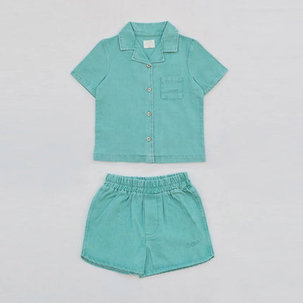 Ali Co SS26 Green Denim collection Cotton boys girls clothing dress skirt shirt and overalls-RESTOCK COMING EARLY MAY by Gilded Grace