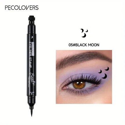 1PC 2-in-1 Waterproof Liquid Eyeliner-Quick Dry, Including Star/Love/Butterfly Patterns, Accurate Eye Makeup, Silky Application by Gilded Grace