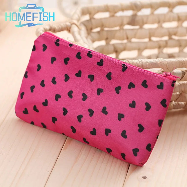 HOMEFISH Heart Pattern Zipper Makeup Bag Fashion Design Multi-Functional Bag Using As Cosmetic Pouch Or Travel Purse For Women by Gilded Grace
