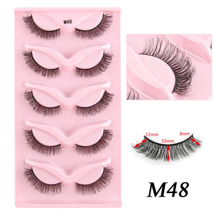 3/5 Pairs Half Lashes Cat Eye Natura Long Full Strip Lashes Makeup Tools Extension Faux Cils Maquiagem False Eyelashes Cílios by Gilded Grace