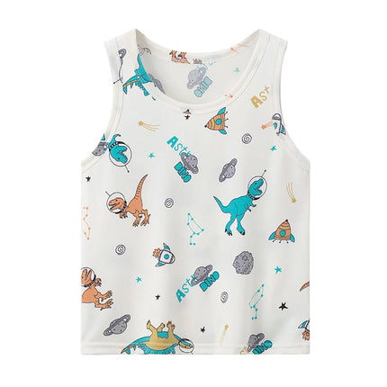 1/3/4 Pcs Children's Four Seasons Thin Solid Color Joker Vest Boy Loose And Comfortable Bottoming Shirt girl Sweet And Lovely T by Gilded Grace